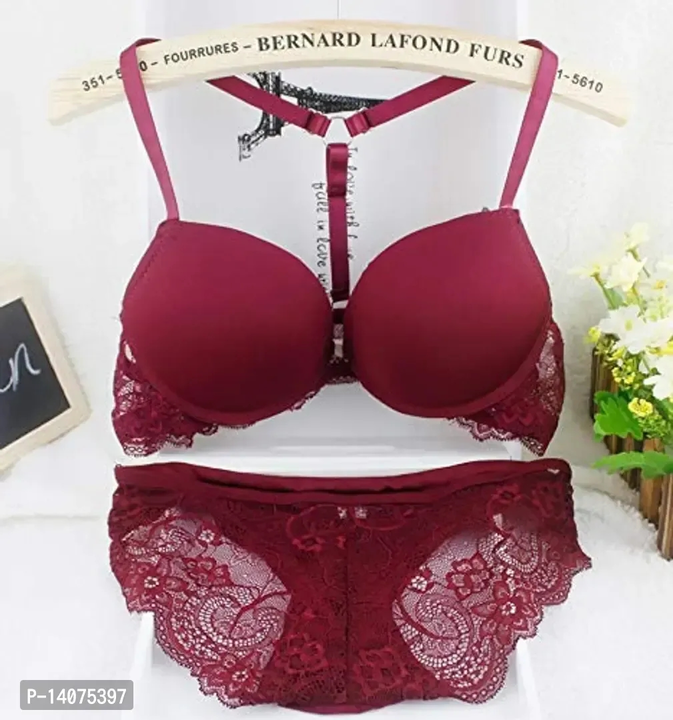 Cresale Women's Front Closure Bras Panty Set Sexy Lingeries for Honeymoon Bridal Lingerie Set Lace P uploaded by ELMA STORE on 9/27/2023