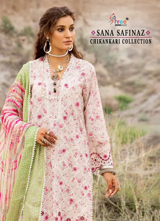 *SANA SAFINAZ CHIKANKRI COLLECTION*

TOP PURE LAWN COTTON PRINT WITH SELF EMBROIDERY  uploaded by Ayush fashion on 9/27/2023