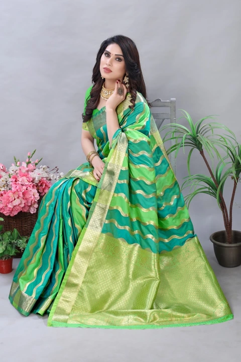 Graceful Combination Of Soft Banarasi Silk Saree Is Perfect For Weddings/casual/functions Sarees uploaded by business on 9/27/2023