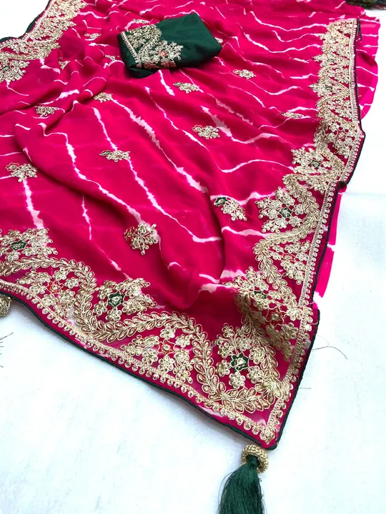 Heavy georgette saree uploaded by Meenu Fabric and Creation on 9/27/2023