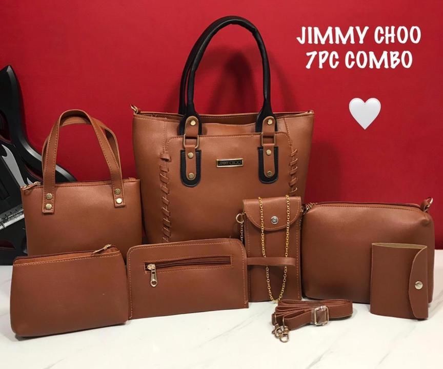Post image 👜 *😍JIMMY CHOO😍*

*✅Set Of 7*
*✅With 3 Compartment*
*✅Supreme Quality Imported Material*

*✅430/-+$*
Bg