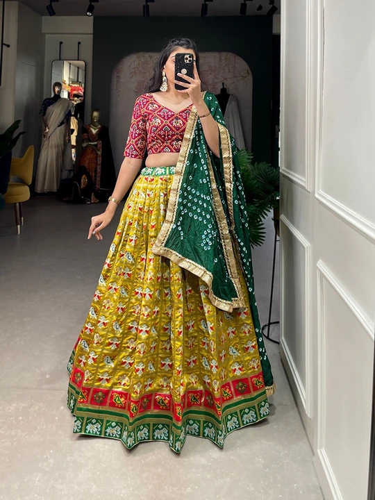 *🌷Lehenga choli🌷*

Refresh your look wearing this exclusive colored wedding-wear Patola lehenga ch uploaded by business on 9/27/2023