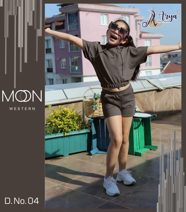 👧 *MOON CHILDREN*👧
🔷 -Western style
🔷- 2 pic
🔷- Cap top and shorty
🔷- 6 - Colour 
🔷- Fabric-  uploaded by Divya Fashion on 9/27/2023
