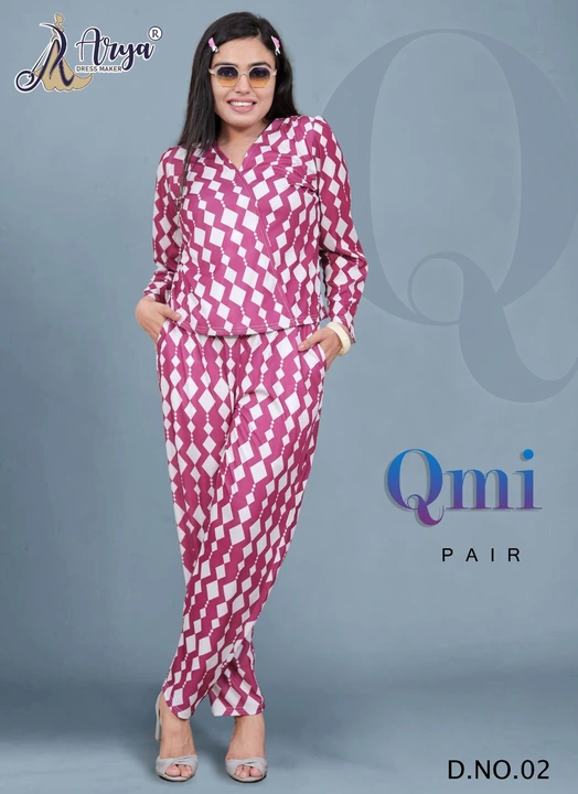 *QMI PAIR*
••••••~
Fabric

Top  & Pant Fabric – Lycra Digital Print


Product Detail

2 piece { Top  uploaded by Divya Fashion on 9/27/2023
