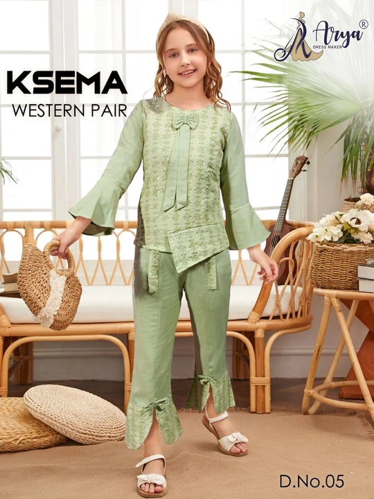 *KSEMA PAIR CHILDREN*

- Western style

- 6 - Colour

- Fabric- Rayon Cotton 

- Thread sequence wor uploaded by Divya Fashion on 9/27/2023