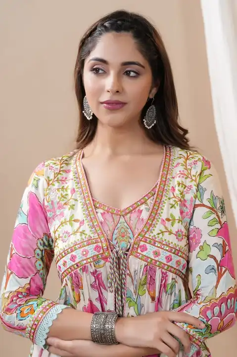 Embroidered Aliya cut kurti with pent and dupatta  uploaded by business on 9/27/2023