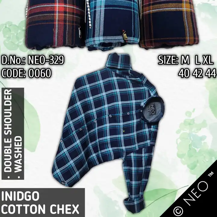 Indigo check shirt for men in multicolour M L XL  uploaded by Vikas Marketing  on 9/28/2023