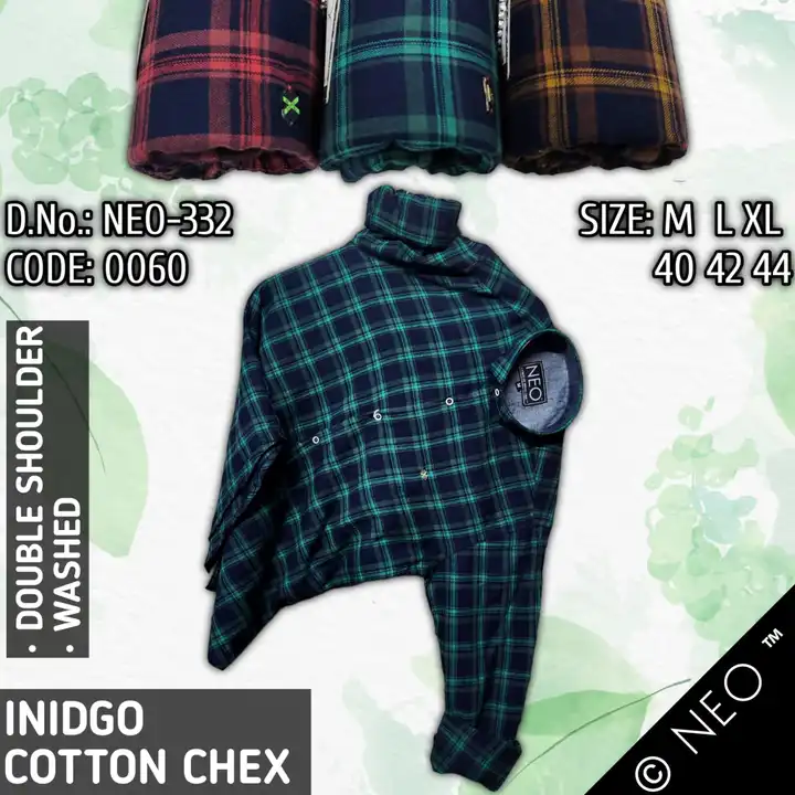 Indigo check shirt for men in multicolour M L XL  uploaded by Vikas Marketing  on 9/28/2023