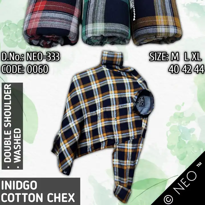 Indigo check shirt for men in multicolour M L XL  uploaded by business on 9/28/2023