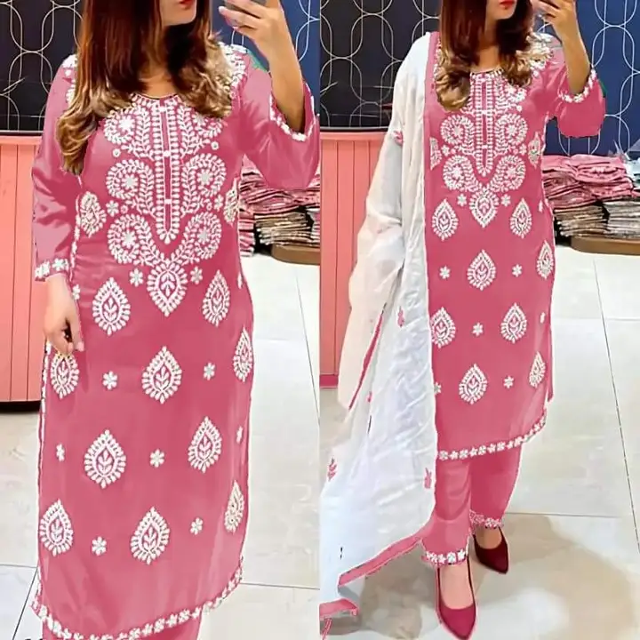 Embroidered kurti with pent and  uploaded by PANIHARI COLLECTION CENTRE on 9/28/2023