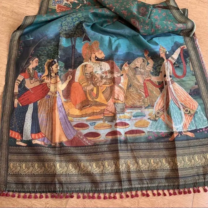 Linen Digital Print Saree  uploaded by business on 9/28/2023