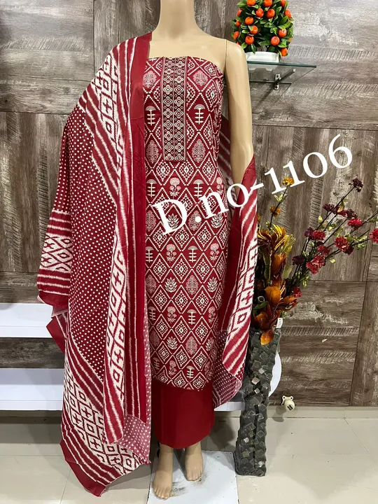 Red ♥️ Collection Pure Cotton Suit and Dress Material Trending Latest  uploaded by Zuberiya Global on 9/28/2023