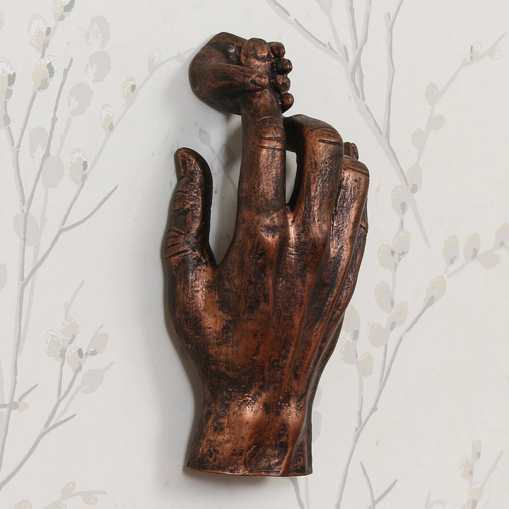 💓💞Brown Polyresin Baby Hand Holding Father's Finger Decorative Wall Hanging Figurine
 uploaded by Home decor on 9/29/2023
