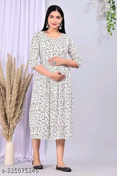 Rayon white feeding flower printed gown  uploaded by business on 9/30/2023