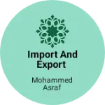 Business logo of Import and export