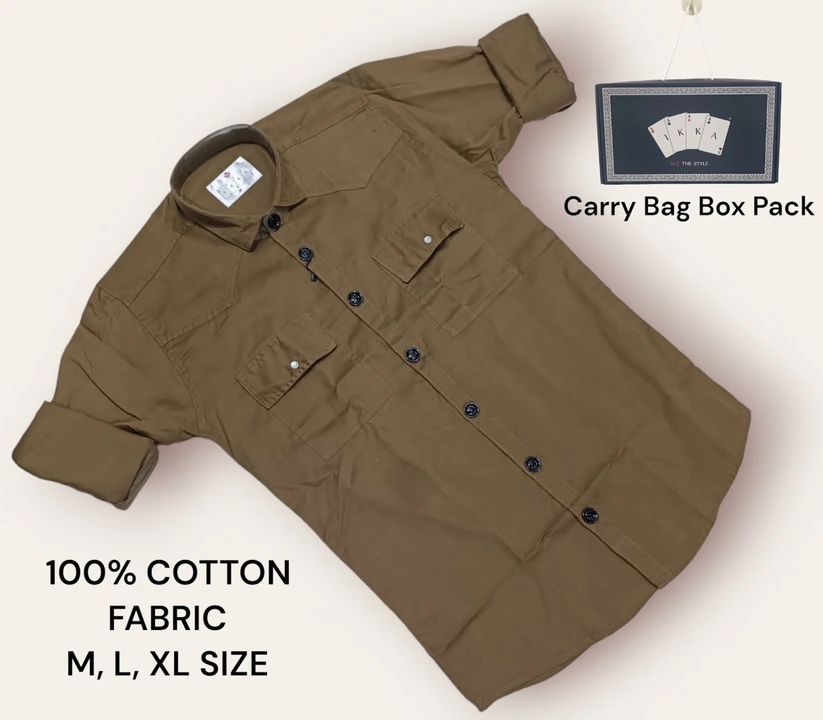 ♦️♣️1KKA♥️♠️ EXCLUSIVE BOX PACKING CARGO COTTON SOLID SHIRTS FOR MEN uploaded by Kushal Jeans, Indore on 9/30/2023