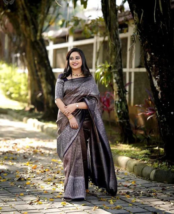 Silver zari weaving flower buti design saree  uploaded by Dhananjay Creations Pvt Ltd. on 9/30/2023