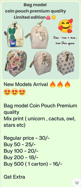 Bag Model coin 👛 pouch  uploaded by Sha kantilal jayantilal on 9/30/2023
