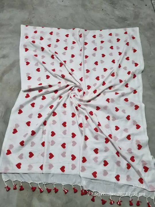 Handloom print saree  uploaded by Matri Saree Center on 9/30/2023