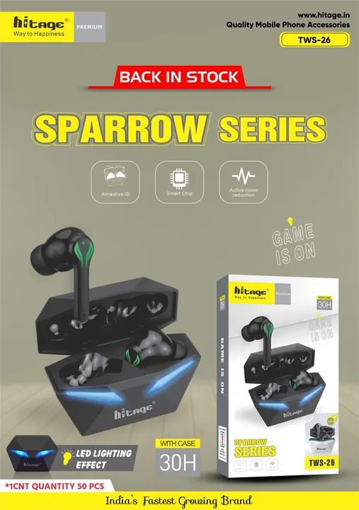 Post image *HITAGE BACK IN STOCK SPARROW SERIES BUDS SUPER SE BHI UPER SOUND &amp; BASS 30 HOURS BATTERY BACKUP WITH GARRENTY....🔥😍💪🏻

*MO:9173893648.