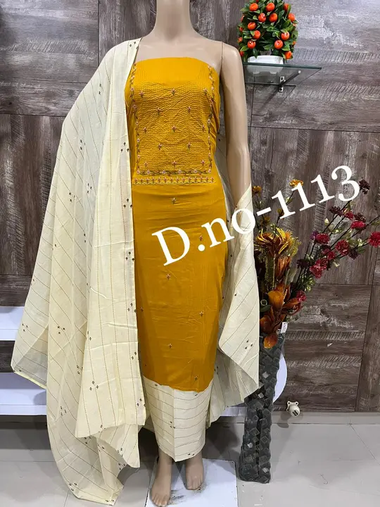Heavy Front Work Cotton Suit Latest Designer Material  uploaded by business on 9/30/2023