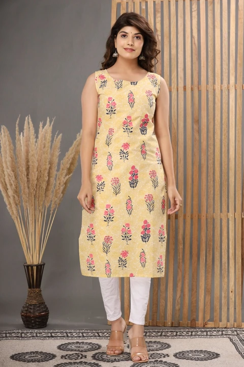 Sleeveless floral kurti
Size- M, L, Xl, Xxl
Lenght- 41"
Fabric- Cotton
 uploaded by business on 10/1/2023