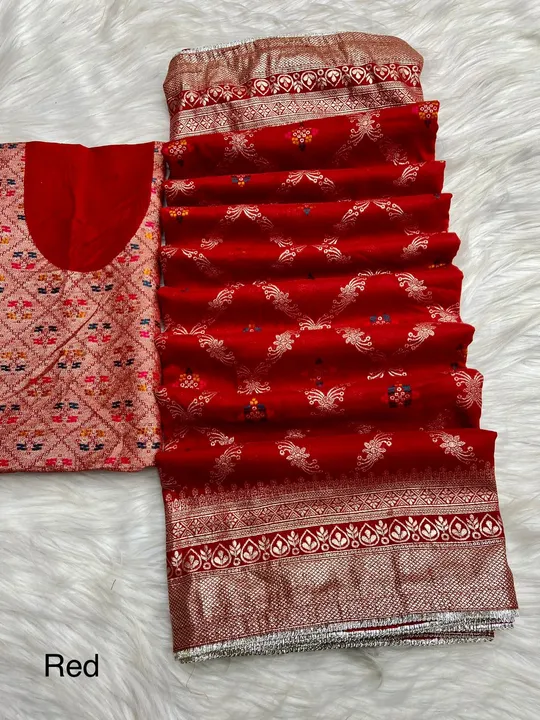 *heavy meenakari 🔥*  *Ethenic Brand of women choice*  💃 Beautiful Banarasi  cotton silk saree..... uploaded by Marwadi Businessmen on 10/1/2023