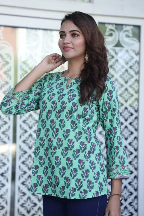 Hand Block printed cotton tops uploaded by Print Factory Bagru on 10/1/2023