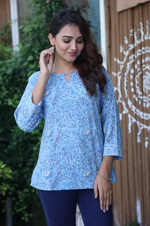 Bagru Hand block printed cotton top uploaded by Print Factory Bagru on 10/1/2023