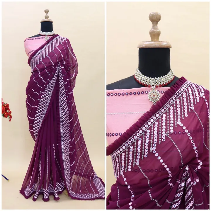 Georgette saree  uploaded by SAURYA LIFE STYLE on 10/1/2023