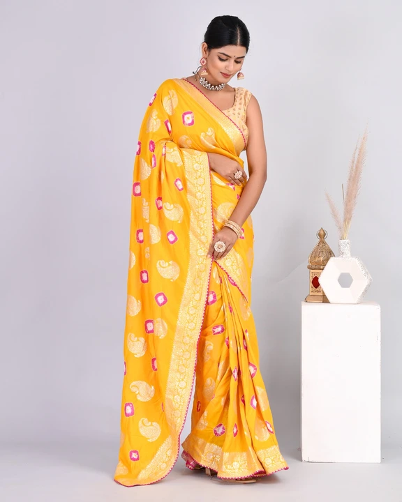 Georgette viscos saree uploaded by business on 10/1/2023