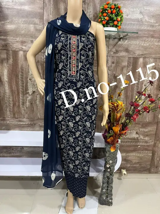 Pure cotton suit with chiffon dupatta uploaded by A/N Collection  on 10/1/2023