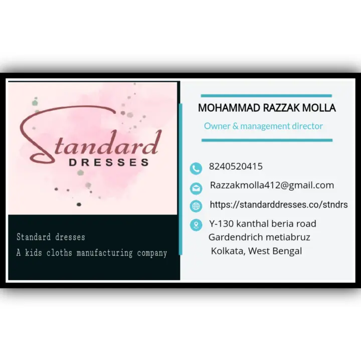 Visiting card store images of Standard dresses