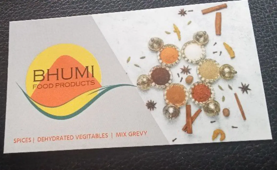 Visiting card store images of Bhumi food products