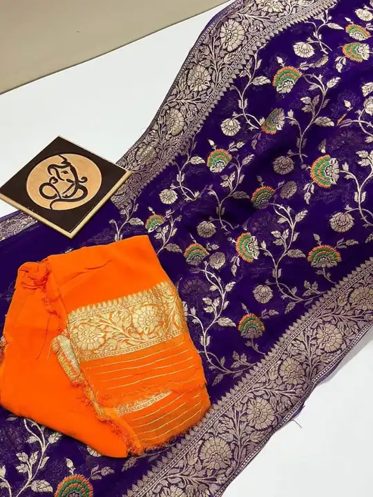 New collection Banarasi Samy gyorgate shoft fancy silk sarees Raning Blause wholesalers  uploaded by Arbaz sarees manufacturer  on 10/2/2023