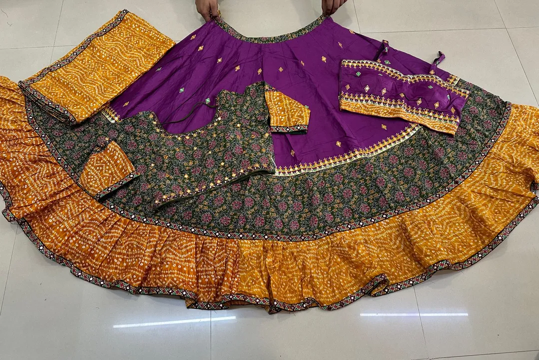 Double blouse chaniya choli with manual original mirror work  uploaded by Aarchi - The Fashion Hub on 10/2/2023