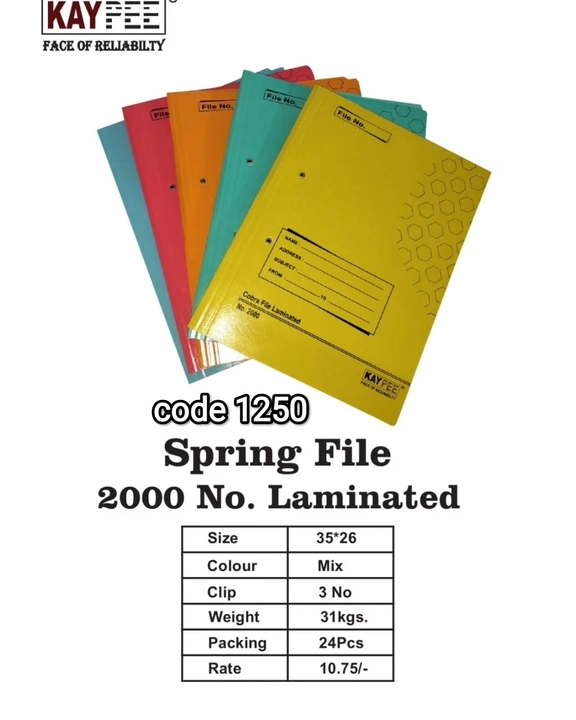 Spring File 2000 No. Laminated  uploaded by PAL STATIONERY MART on 10/2/2023