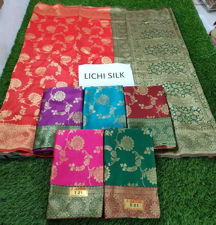 Lichi Silk Saree  
Full Saree with Blouse
Colour - 6
Set       - 6
MOQ  - 8
 uploaded by H.A Traders on 10/2/2023