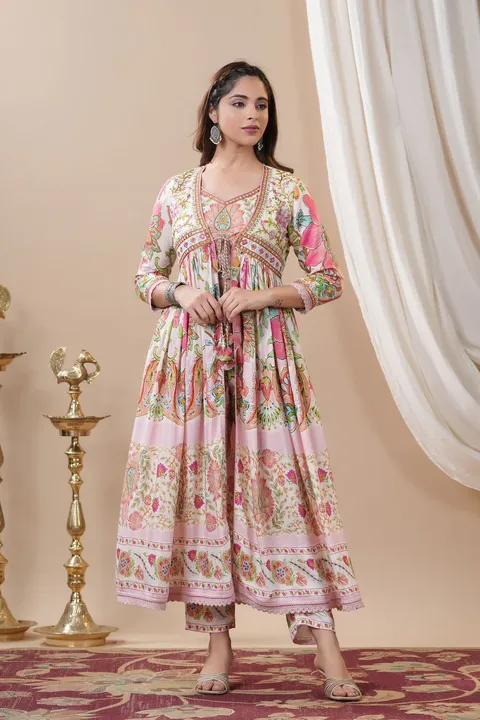 Cotton embroidered kurti with pent and dupatta  uploaded by business on 10/2/2023