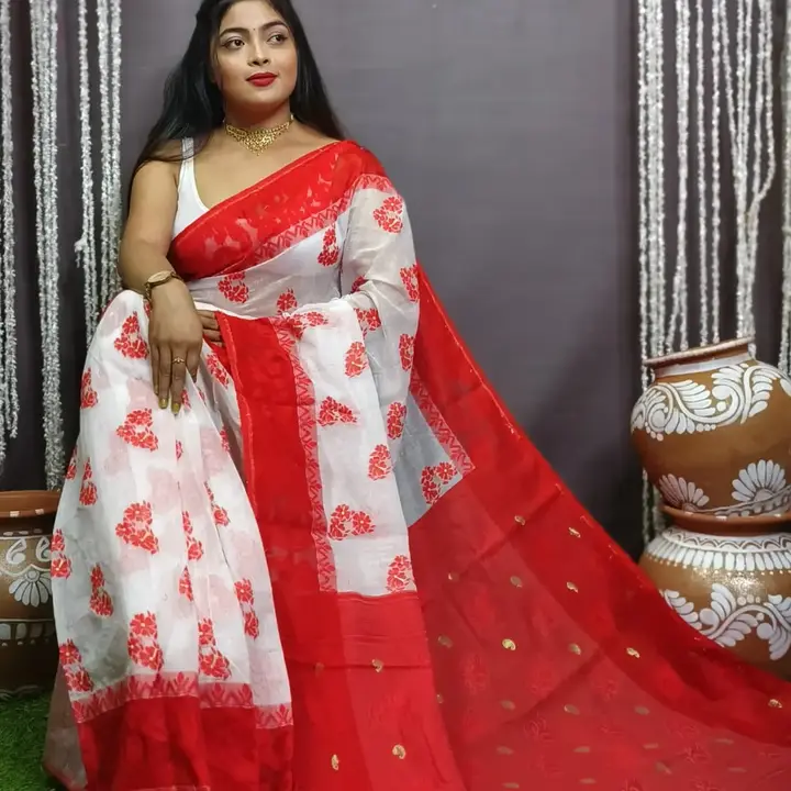 *Exclusive collection*
*Shuile pujo special jamdani 
Saree  uploaded by business on 10/2/2023