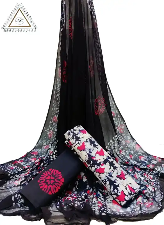 Cotton suit with chiffon dupatta  uploaded by The print house  on 10/3/2023