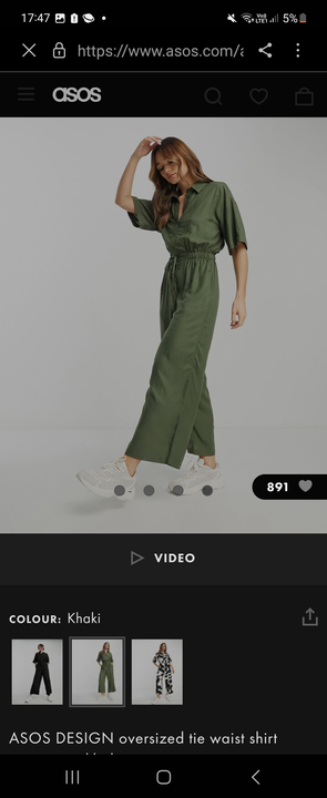 Asos khaki jumpsuit uploaded by business on 10/3/2023