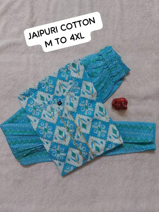 PURE JAIPURI COTTON 60×60 KURTI PANT SETS uploaded by business on 10/3/2023