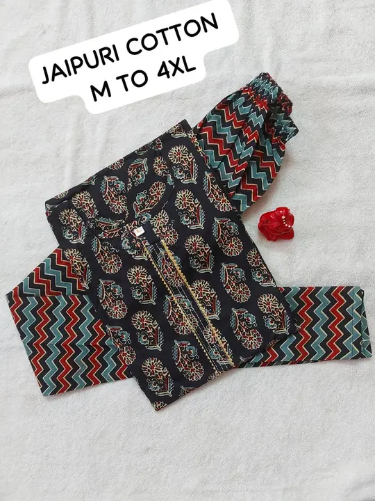 PURE JAIPURI COTTON 60×60 KURTI PANT SETS uploaded by Fatema Fashion on 10/3/2023