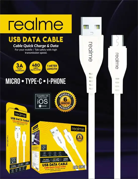 Realme V8 Data Cable 3 AMP uploaded by business on 10/3/2023