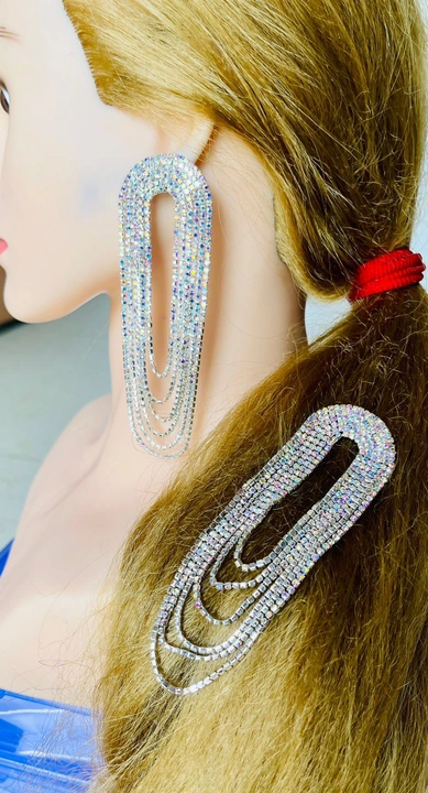 Rainbow Diamond Silver Earring  uploaded by Om Enterprise on 10/3/2023