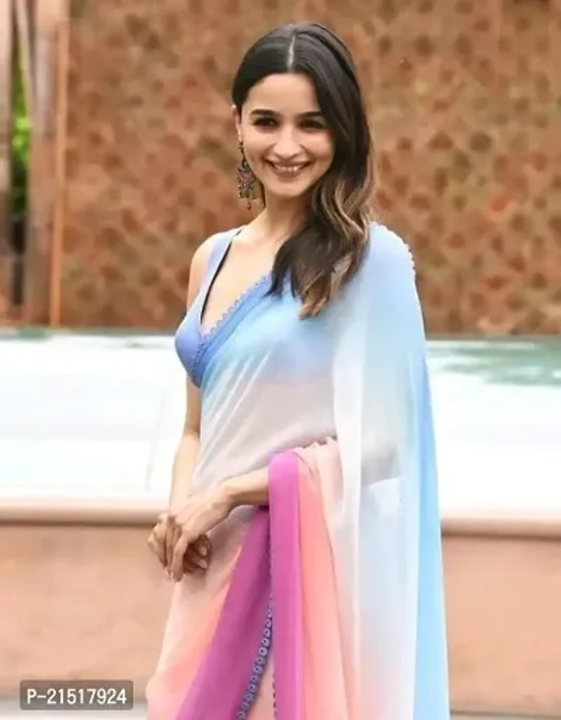 Bollywood Georgette Plain Saree With Blouse Piece  uploaded by business on 10/3/2023