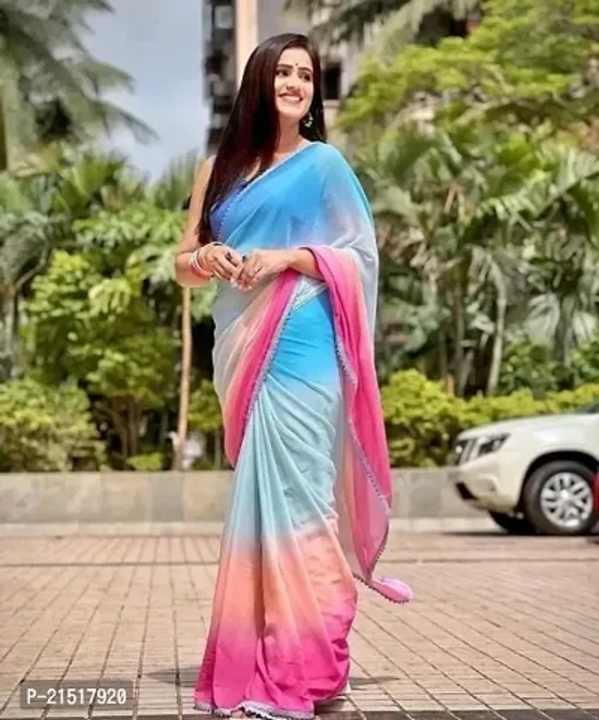 Bollywood Georgette Plain Saree With Blouse Piece  uploaded by Udaan on 10/3/2023