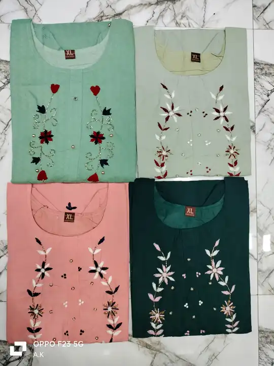 NEW COTTON FANCY HAND WORK KURTI uploaded by Swastik creation on 10/3/2023
