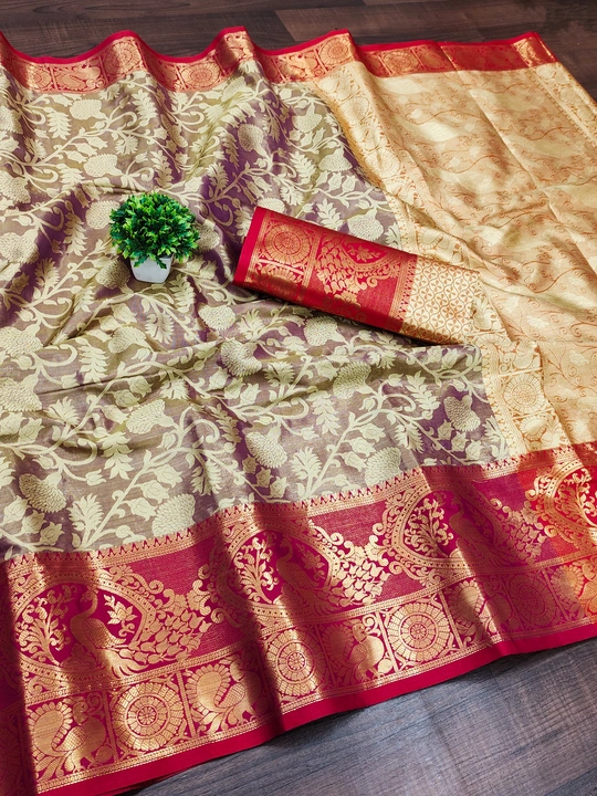 Soft Kanjivaram Silk Saree With Zari Weaving Design And Zari Border With Zari Weaving Rich Pallu  uploaded by Manasvi Enterprise on 10/3/2023